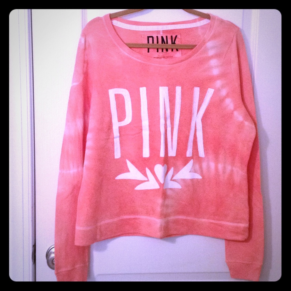 Coral/Peach Tie Dye PINK Sweatshirt